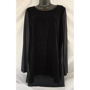 J.Jill▪️Black Velvet Long Loose Sleeve Tunic Top